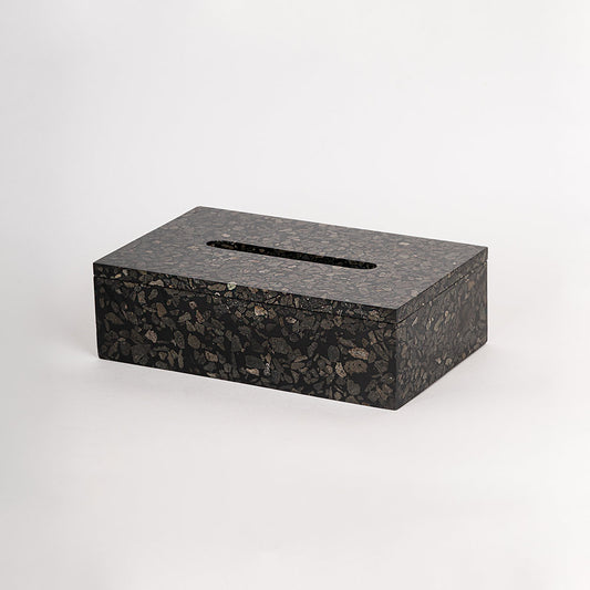 TMAC Balneo Terrazzo Charcoal Black Tissue Box