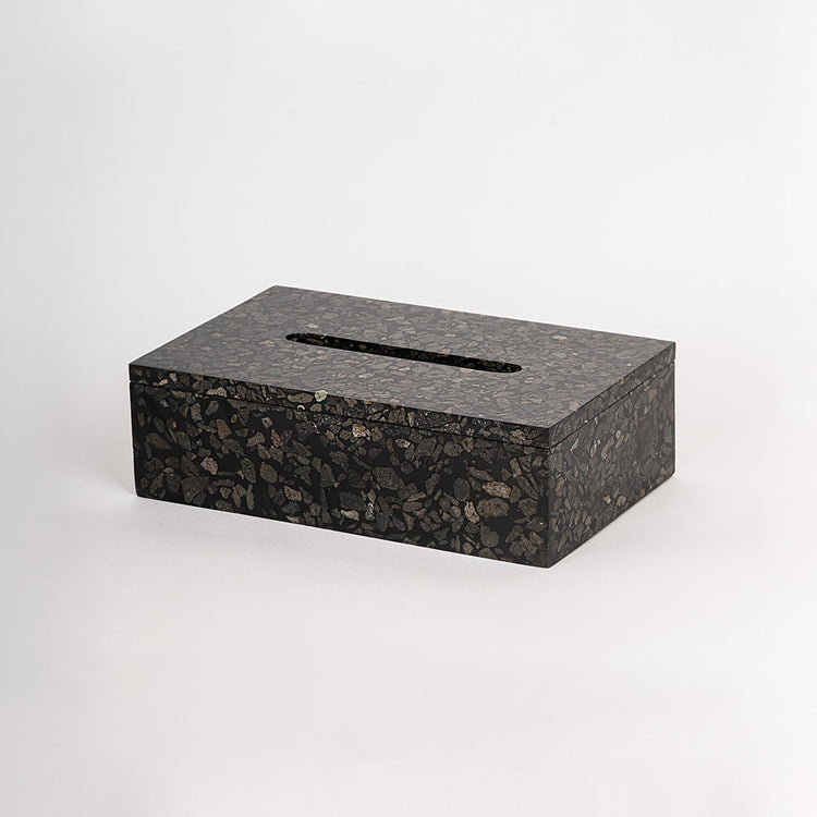 TMAC Balneo Terrazzo Charcoal Black Tissue Box