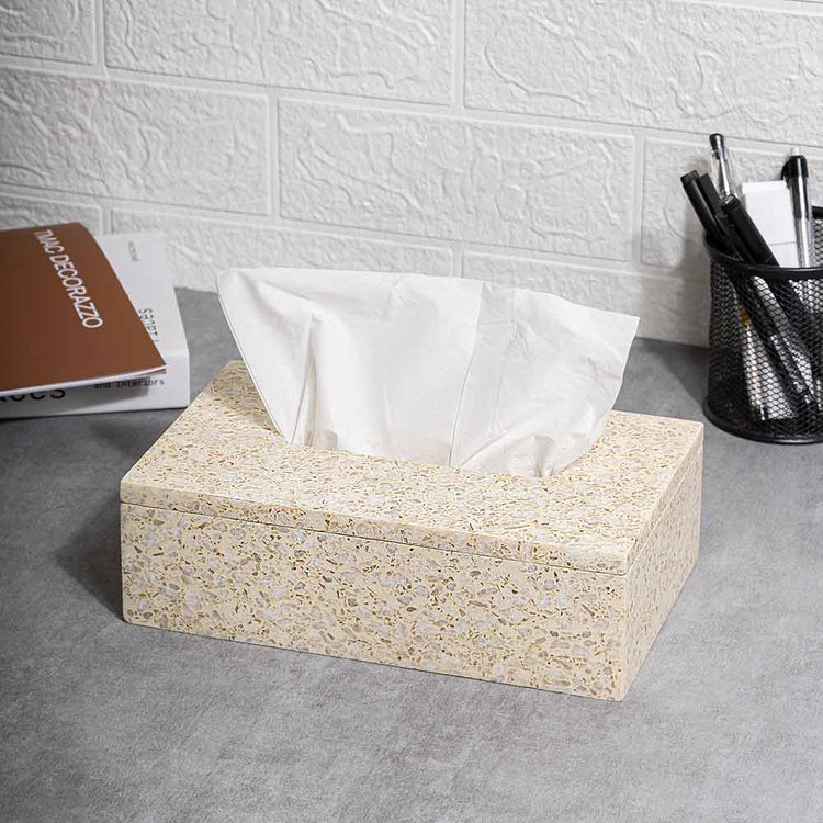 TMAC Balneo Terrazzo Charcoal Black Tissue Box