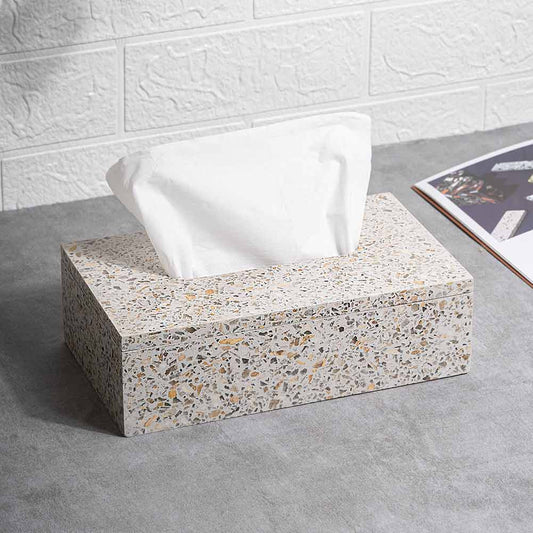 TMAC Balneo Terrazzo Charcoal Black Tissue Box