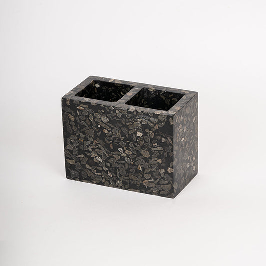 TMAC Balneo Terrazzo Charcoal Black Tootbrush Holder