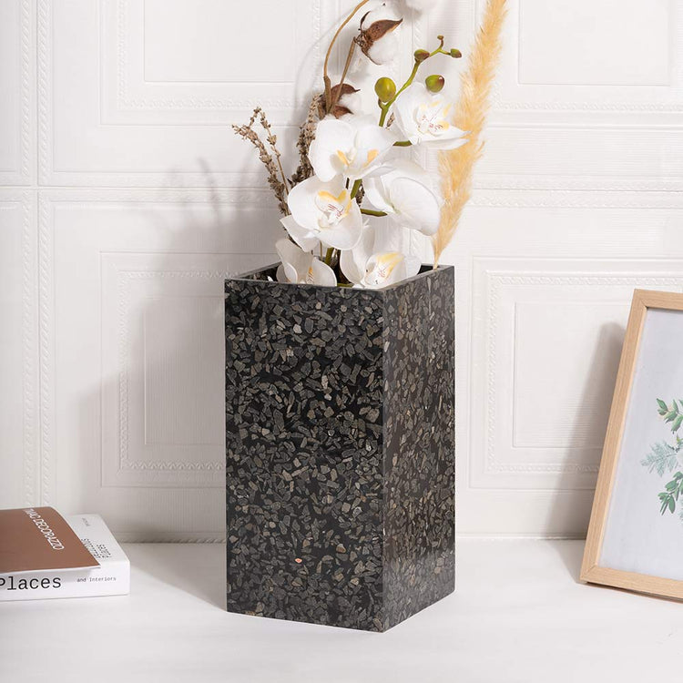 TMAC Balneo Terrazzo Charcoal Black Vase