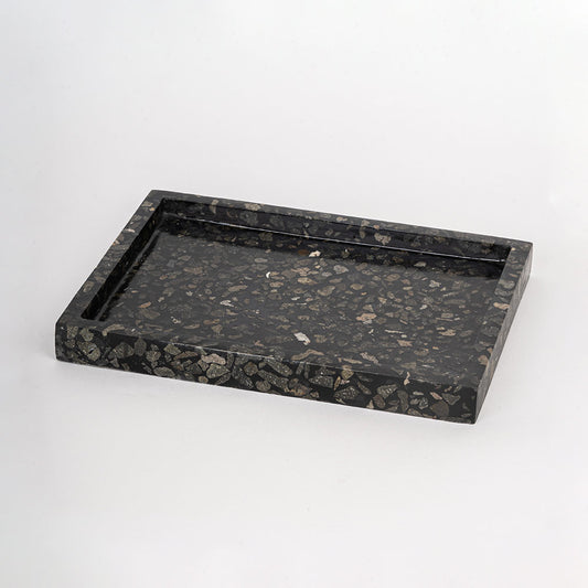 TMAC Belneo Terrazzo Square Charcoal Black Tray