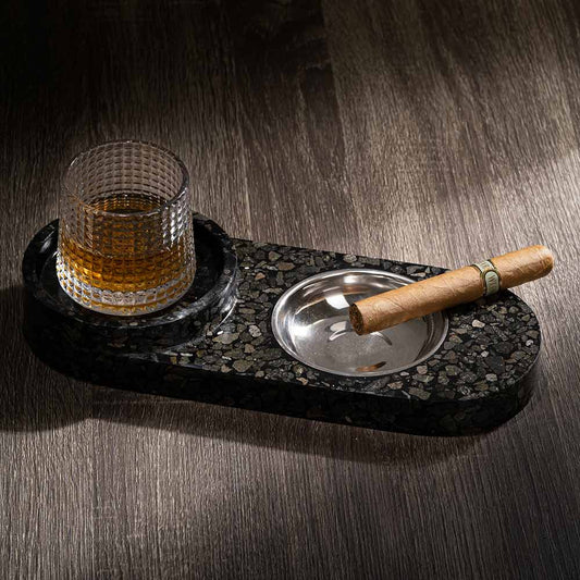 TMAC Cendrier Terrazzo Charcoal Black Ashtray