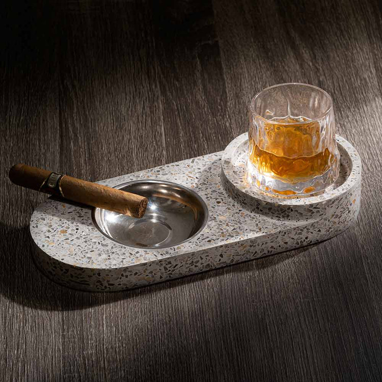 TMAC Cendrier Terrazzo Circle Fog Grey Ashtray