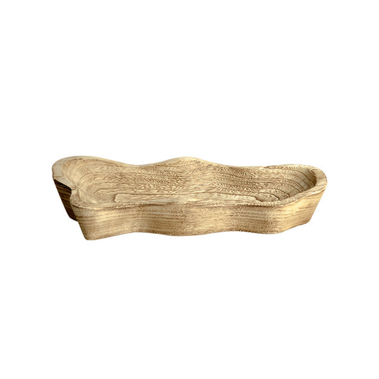 Lumikasa Long Square Wood Plate Gold