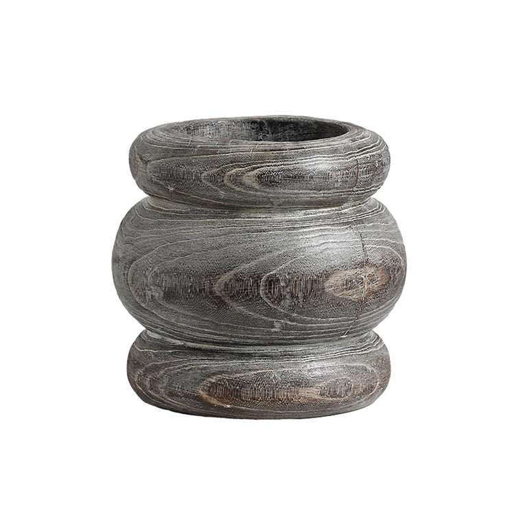 Lumikasa Three Circle Wooden Vase Gray