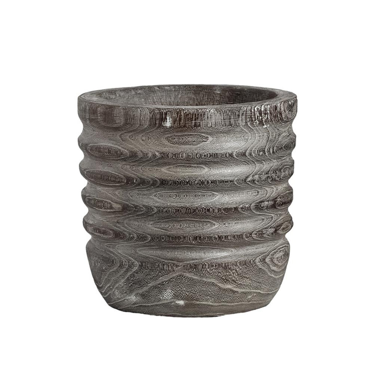 Lumikasa Threaded Wooden Vase Gray