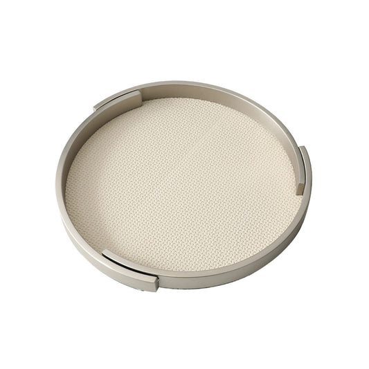 Lumikasa Round Leather Tray Cream