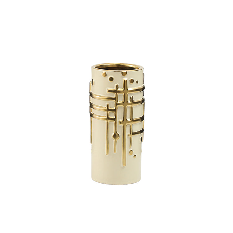 Lumikasa Gold Metal Stamp Vase Small