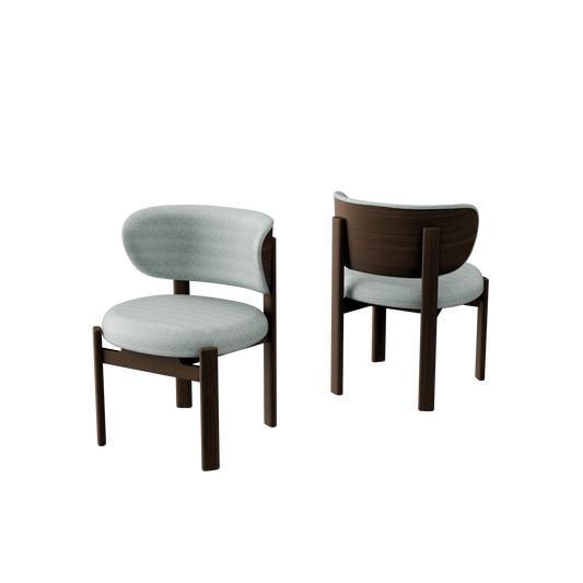 Tedong Dining Chair Smoked Walnut - Beige