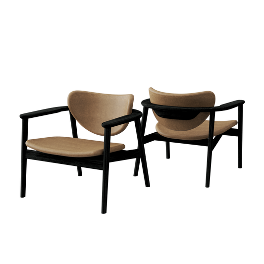 Anoa Lounge Chair Black Sucupira - Camel