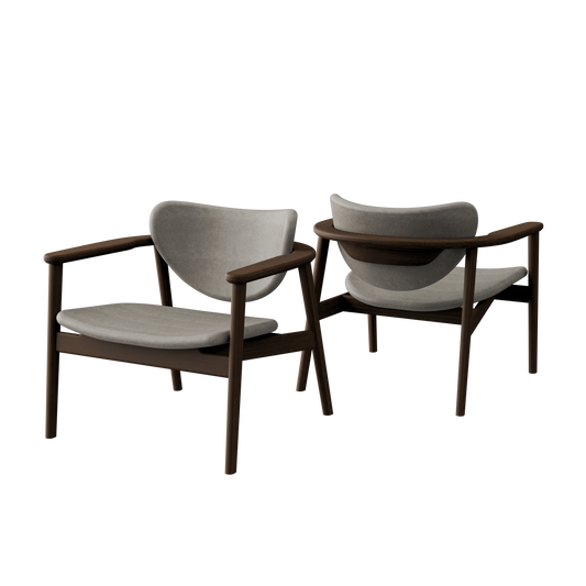 Anoa Lounge Chair Smoked Walnut - Dark Taupe