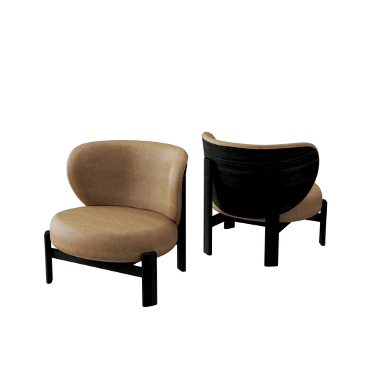 Tedong Lounge Chair Black Sucupira - Camel