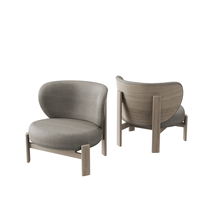 Tedong Lounge Chair Breeze Oak - Dark Taupe