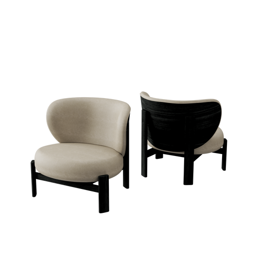 Tedong Lounge Chair Black Sucupira - Khaki