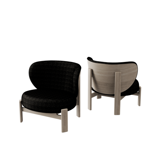 Tedong Lounge Chair Breeze Oak - Silver Black