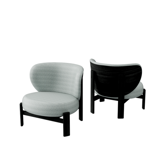 Tedong Lounge Chair Black Sucupira - Beige