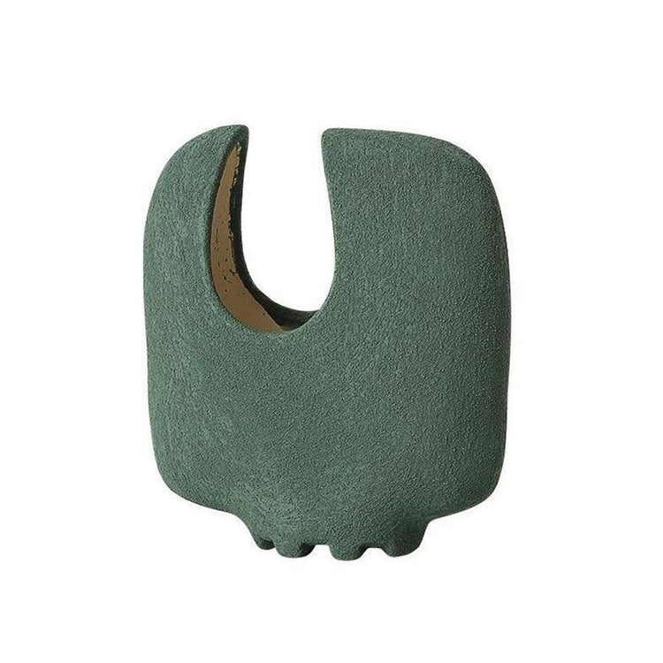 Lumikasa Curved Flat Vase Green