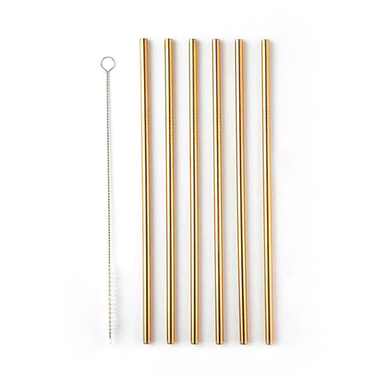 Harriet and Co. Stainless Steel Gold Plated Straight Straw