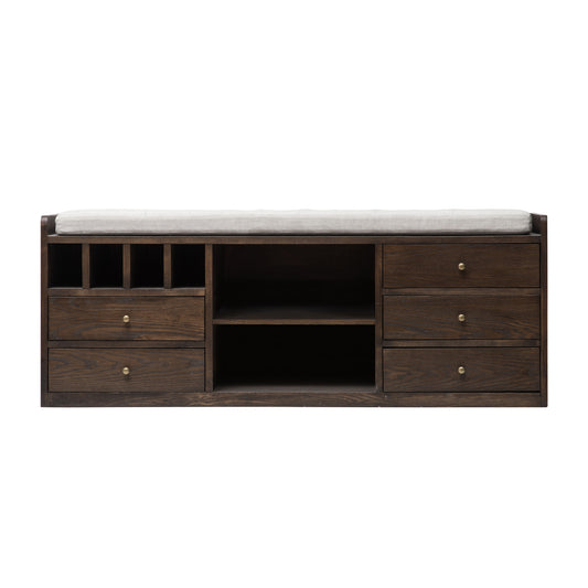 Lumikasa Bangku Dark Ash Stackable Entryway Storage 5 Drawers