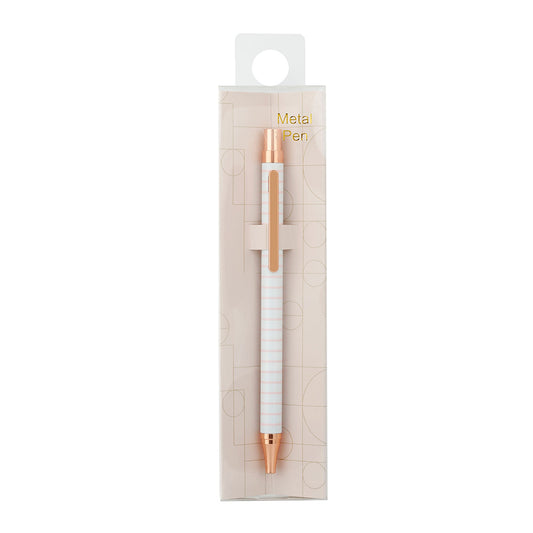 Harriet and Co Rose Gold Pink Stripes Pen