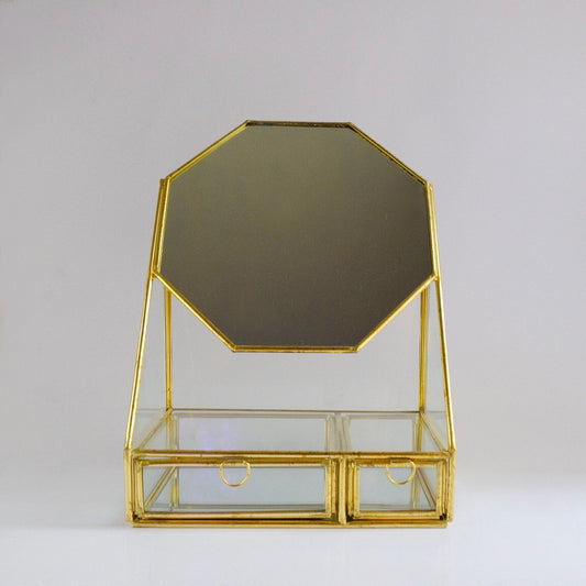 Harriet and Co Octagon Mirror Brass Box