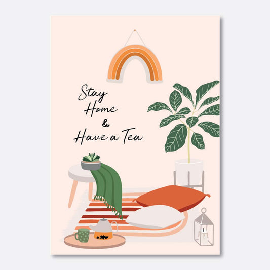 Harriet and Co Cozy Home Wall Art - STAY HOME AND HAVE A TEA
