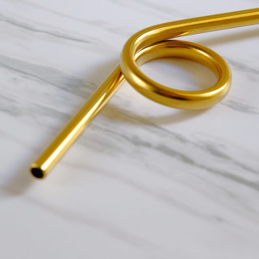 Harriet and Co Gold Spiral Straw