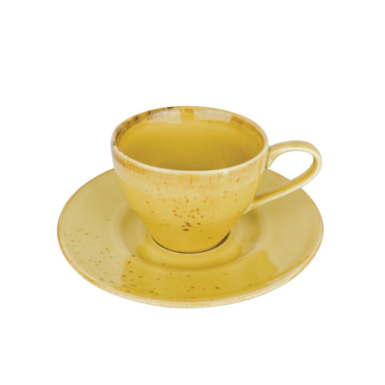 Lumikasa Nature Mustard Ceramic Tea Cup and Saucer