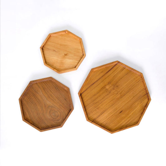 KANVA Home and Living HEXAGONAL Wooden Plate