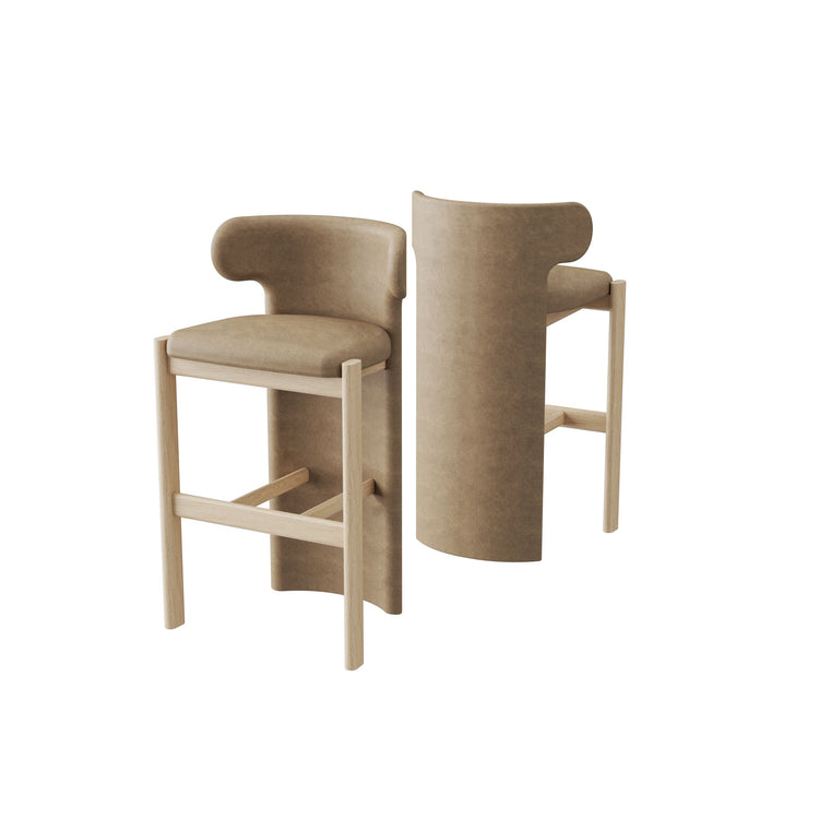 Liman Bar Stool Full Back Natural