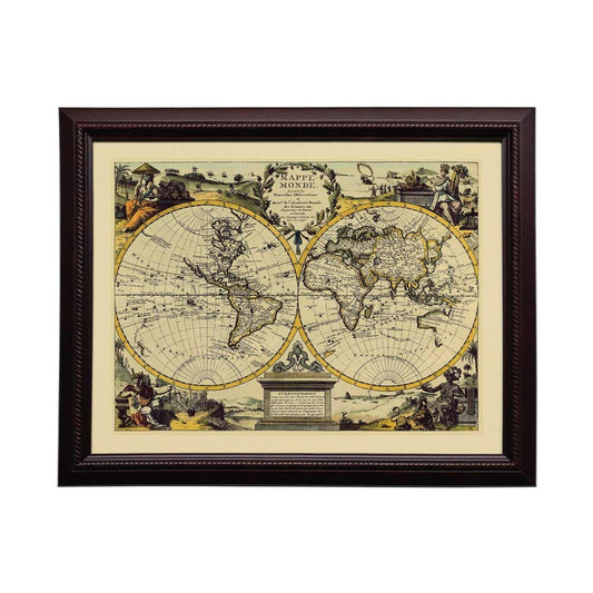 Lumikasa Art World Map C.1713 Frame Large