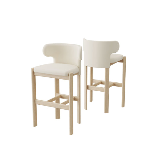 Liman Bar Stool Half Back Natural