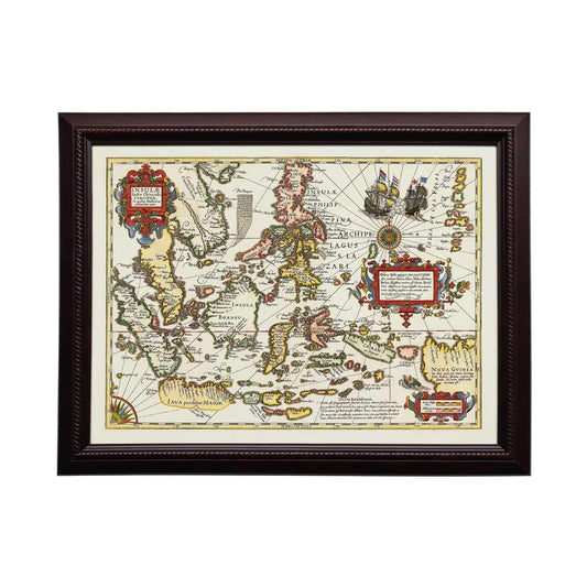 Lumikasa Art Southeast Asia Map C. 1606 Frame Large